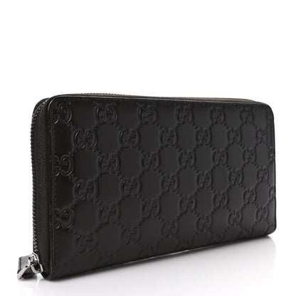 Gucci Guccissima Signature Zip Around Organizer Wallet Black 3 of 12