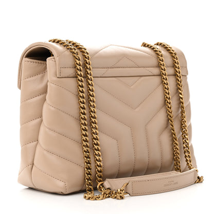 Saint Laurent Calfskin Y Quilted Monogram Small Loulou Chain Satchel Dark Beige 3 of 15