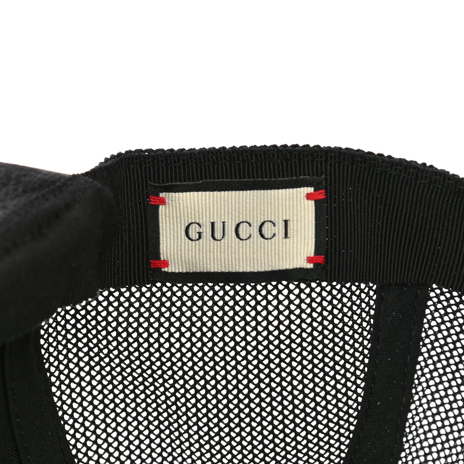 Gucci Grained Calfskin Logo Baseball Hat M 58 Black 5 of 7