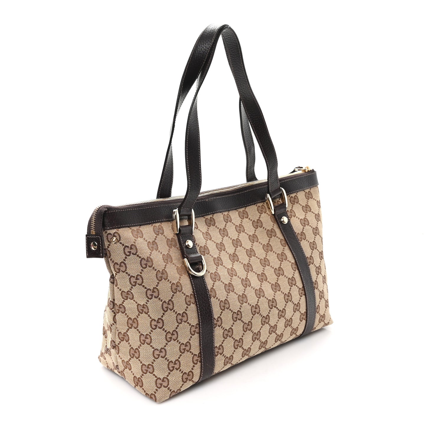 Monogram Medium Abbey Tote Dark Brown