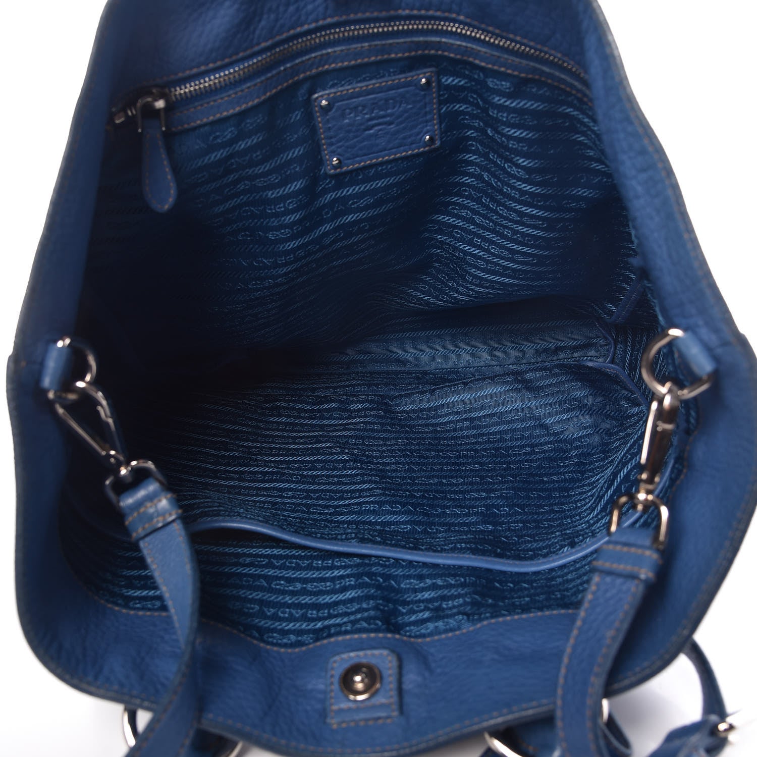 Prada Vitello Daino Tote Cobalto 6 of 18
