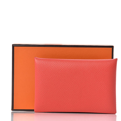 Hermes Epsom Calvi Card Case Rose Jaipur 8 of 8