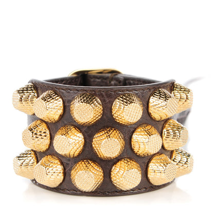 Balenciaga Agneau Arena Three Row Giant Gold M Bracelet Charbon 1 of 5