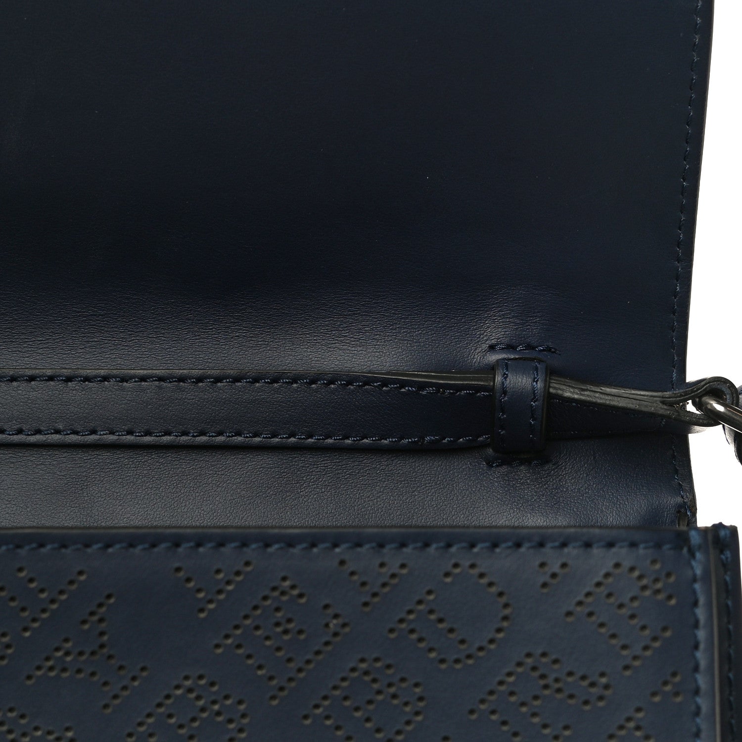 Burberry Calfskin Perforated Small Macken Crossbody Bag Regency Blue 11 of 16