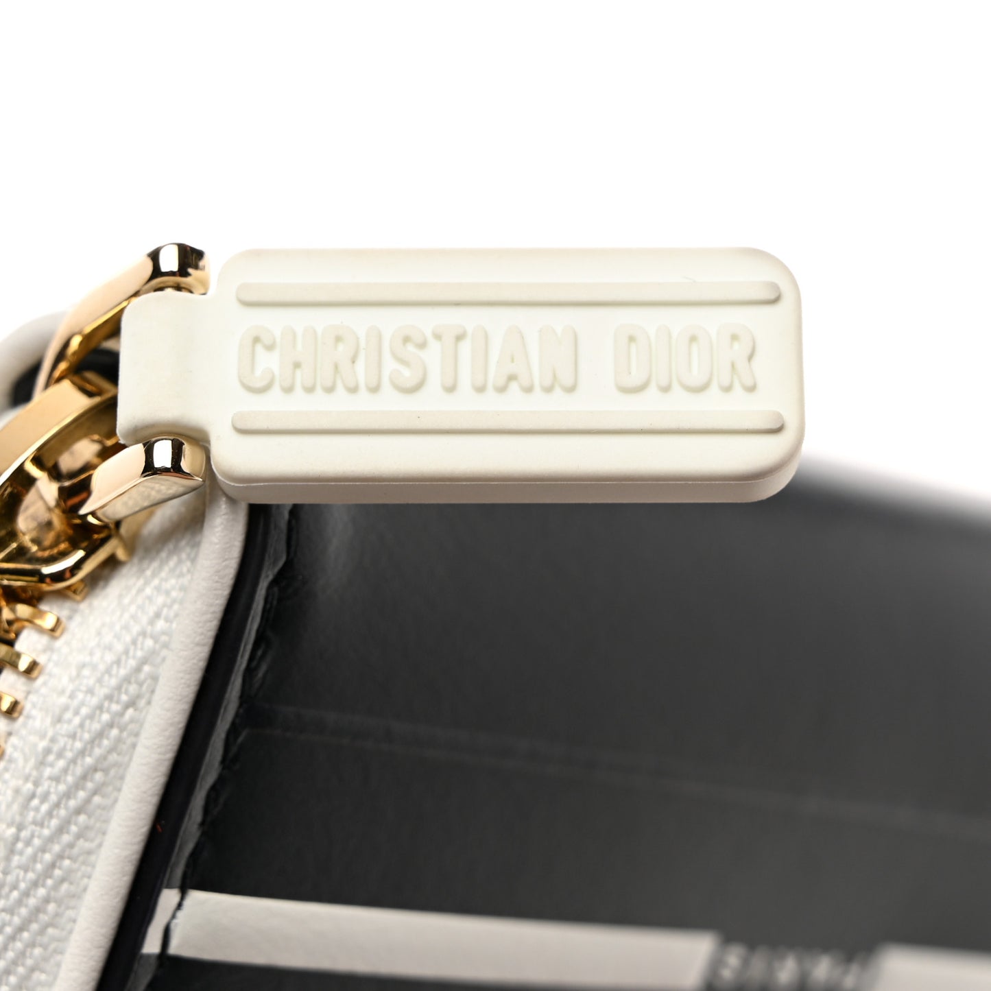 CHRISTIAN DIOR Calfskin Vibe Voyageur Card Holder Blue White