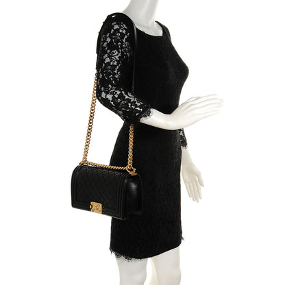 Chanel Lambskin Quilted Medium Boy Flap Black 2 of 9