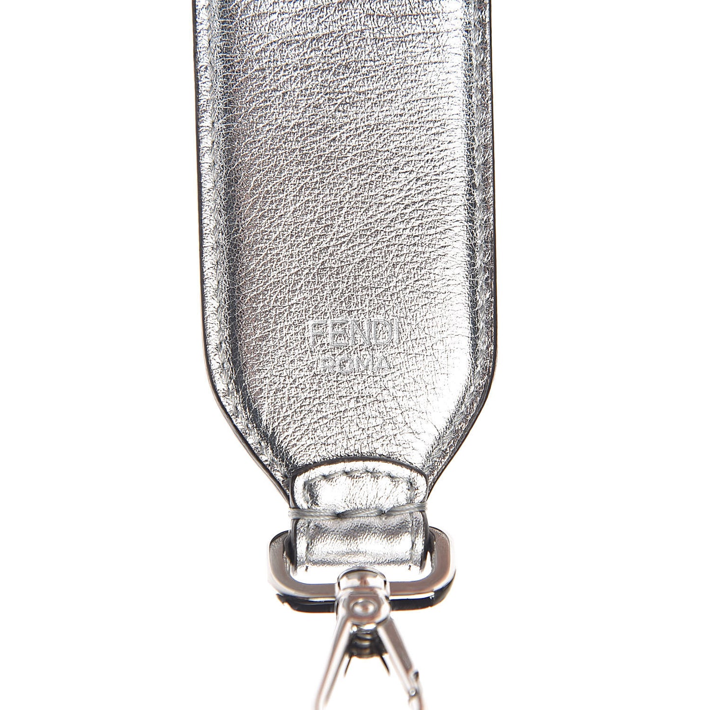 Vitello Catalan Mirror FF 1974 Embossed Mini Strap You Argento