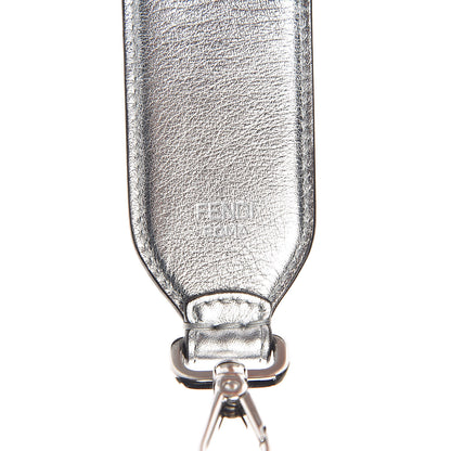Fendi Vitello Catalan Mirror FF 1974 Embossed Mini Strap You Argento 3 of 5