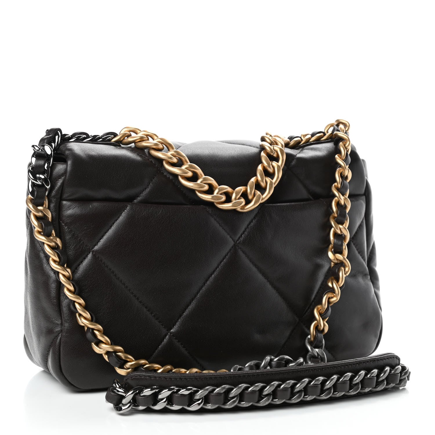 Chanel Lambskin Quilted Medium Chanel 19 Flap Dark Brown 2 of 4