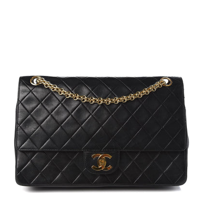 Chanel Lambskin Quilted Medium Double Flap Bijoux Chain Black 1 of 10