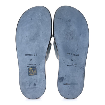 Hermes Epsom Mens Izmir Sandals 40 Gris Antarctique Brique 7 of 10