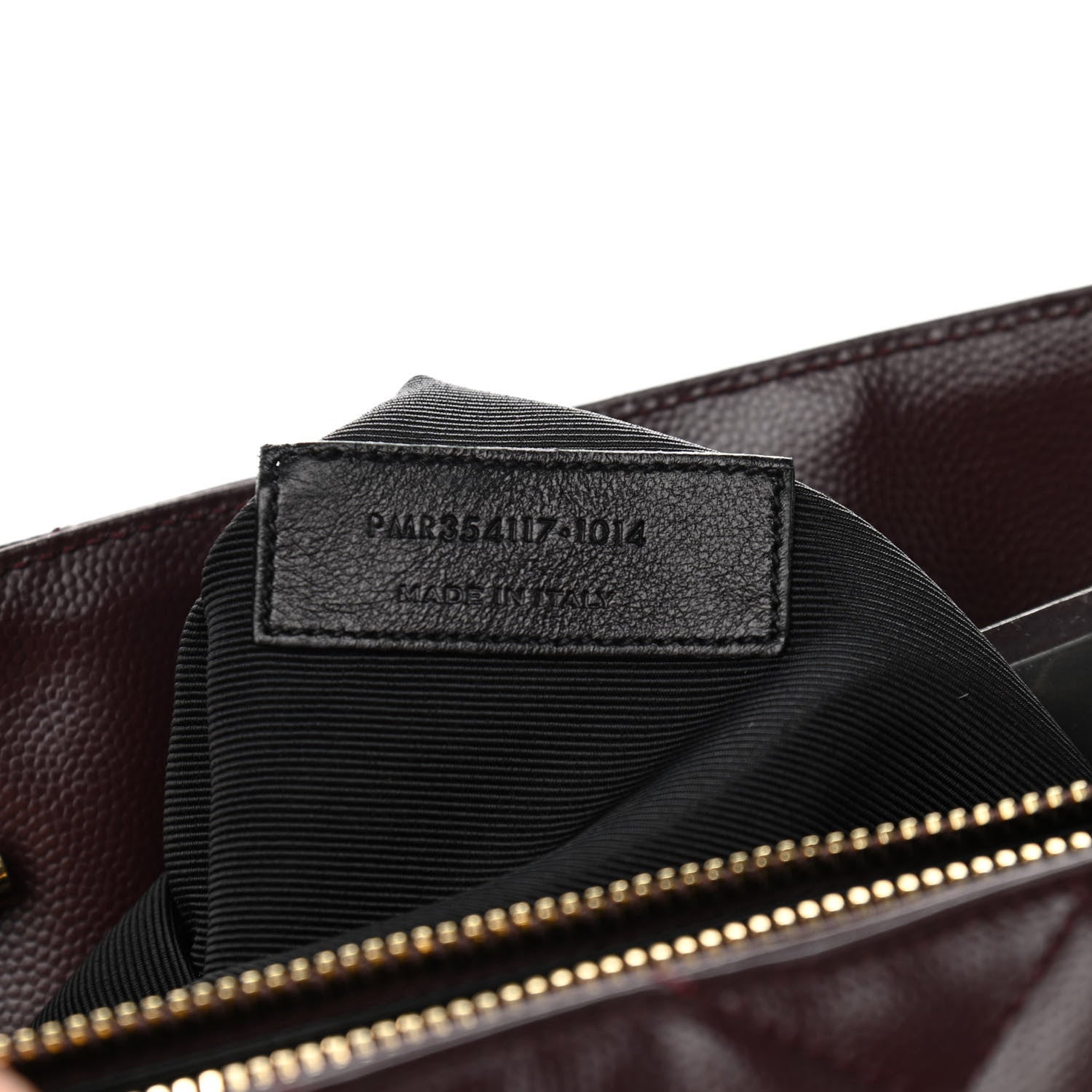 Saint Laurent Grain de Poudre Matelasse Chevron Large Monogram Shopping Bag Amarena 8 of 12