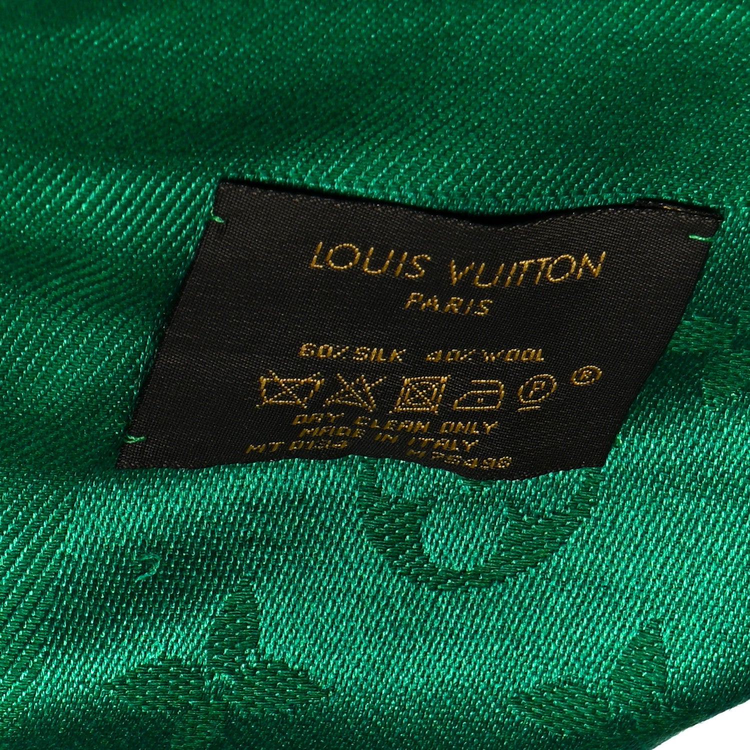 Louis Vuitton Silk Wool Monogram Shawl Green 3 of 4
