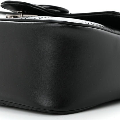 Gucci Calfskin Matelasse Monochrome Mini GG Marmont Crossbody Shoulder Bag Black 10 of 10
