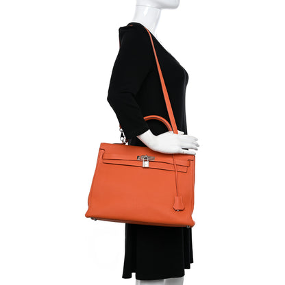 Hermes Togo Kelly Retourne 35 Orange 2 of 10