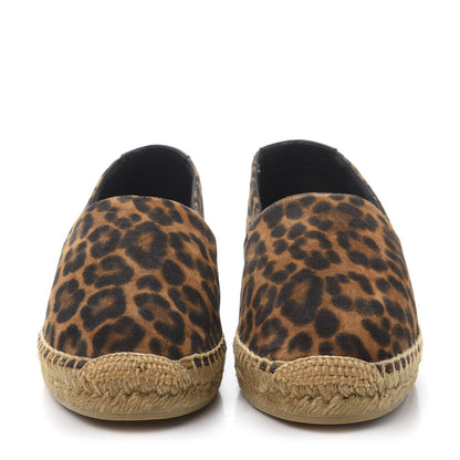 Saint Laurent Calfskin Suede Leopard Print Espadrilles 36.5 2 of 10