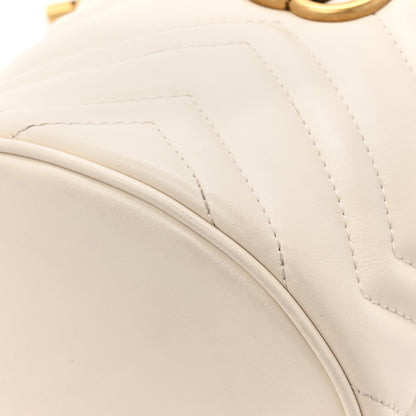 Gucci Calfskin Matelasse Mini GG Marmont 2.0 Bucket Bag White 11 of 12