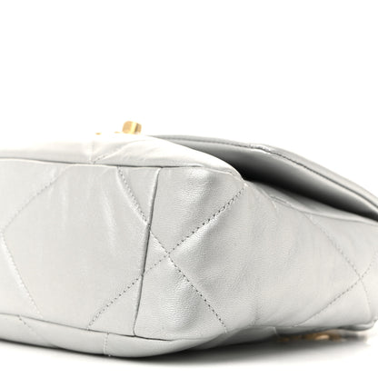 Chanel Metallic Goatskin Quilted Medium Chanel 19 Flap Silver 10 of 11