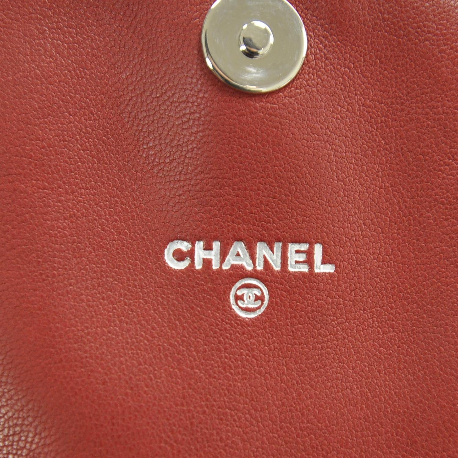 Chanel Lambskin Half Moon Wallet On Chain Red 7 of 10