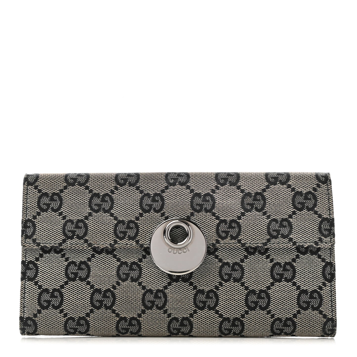 Monogram Eclipse Continental Flap Wallet Beige Blue