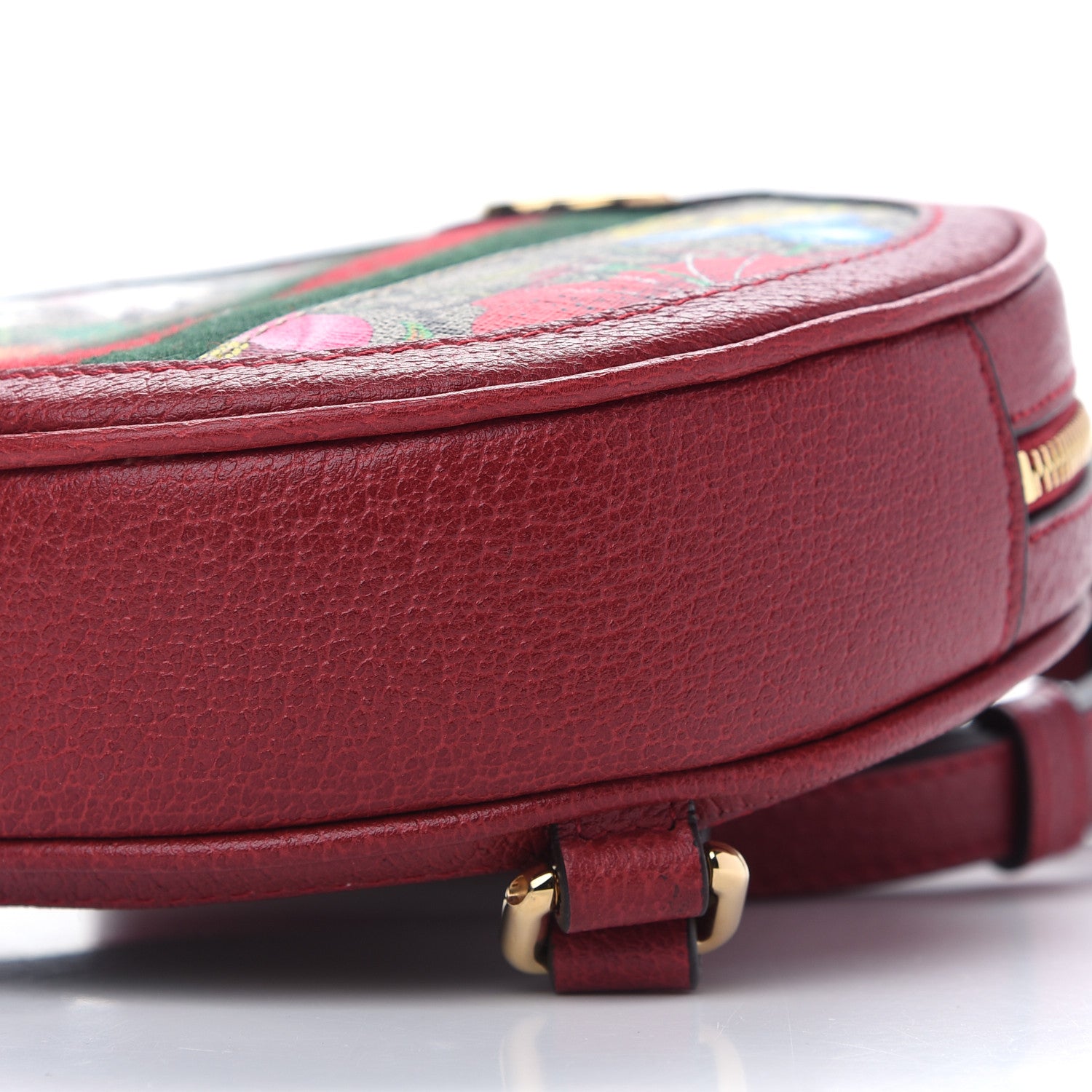 Gucci GG Supreme Monogram Web Flora Mini Ophidia Round Backpack Red 9 of 9