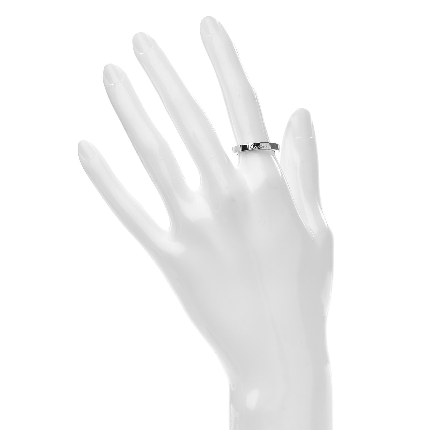 Cartier 18K White Gold Lanieres Ring 51 5.75 2 of 5