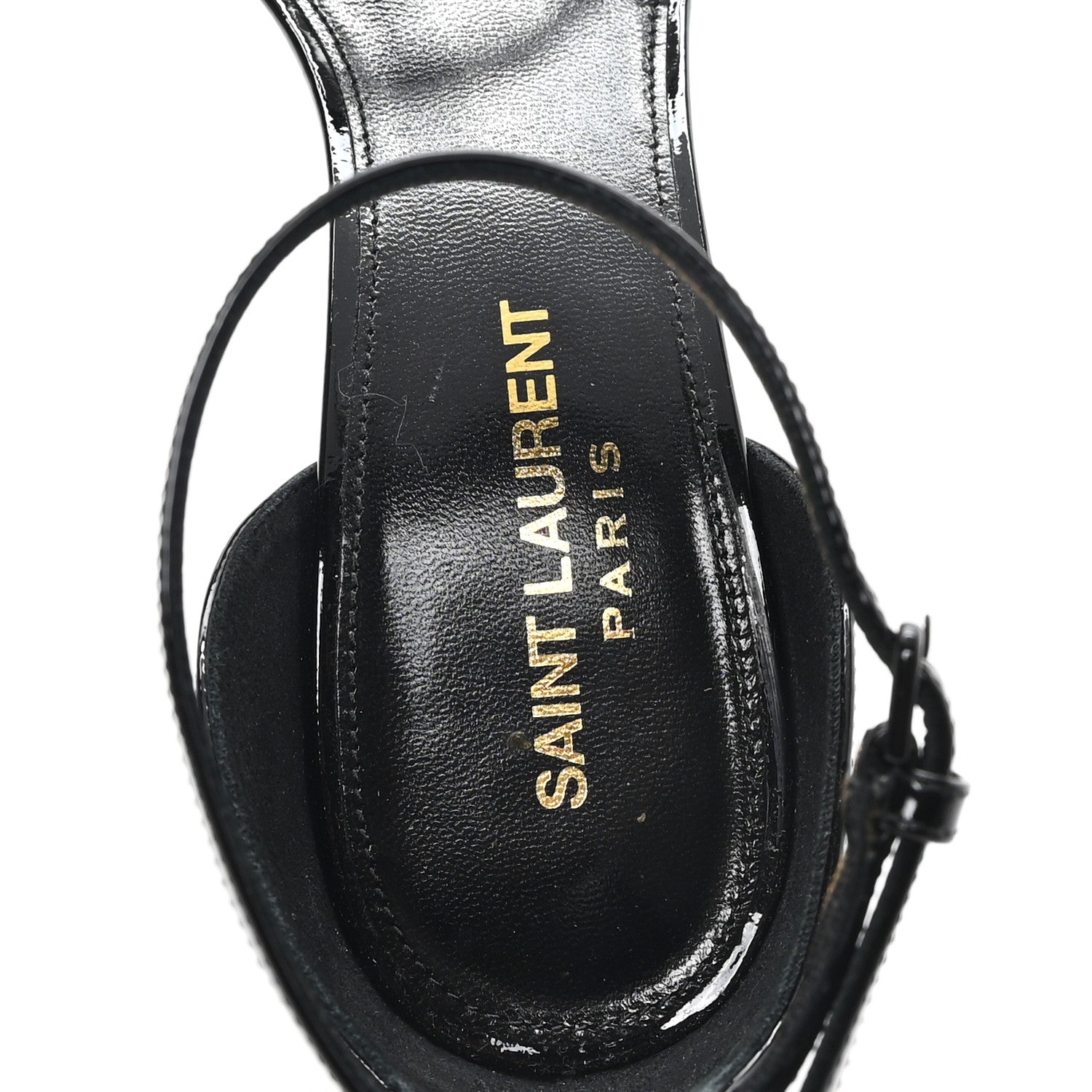 Saint Laurent Patent Calfskin Opyum 85 Sandals 36.5 Black 8 of 10