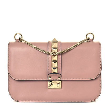 Valentino Garavani Vitello Medium Glam Lock Rockstud Flap Poudre 1 of 15