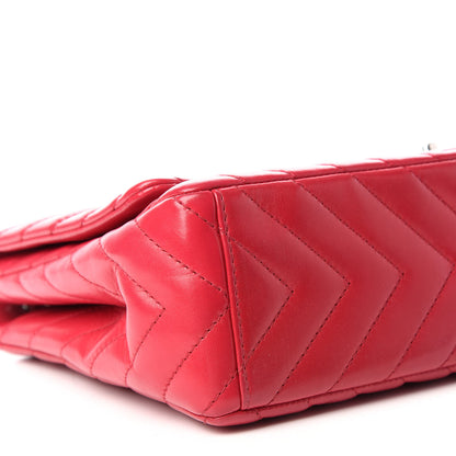 Chanel Lambskin Chevron Quilted Maxi Single Flap Red 8 of 9