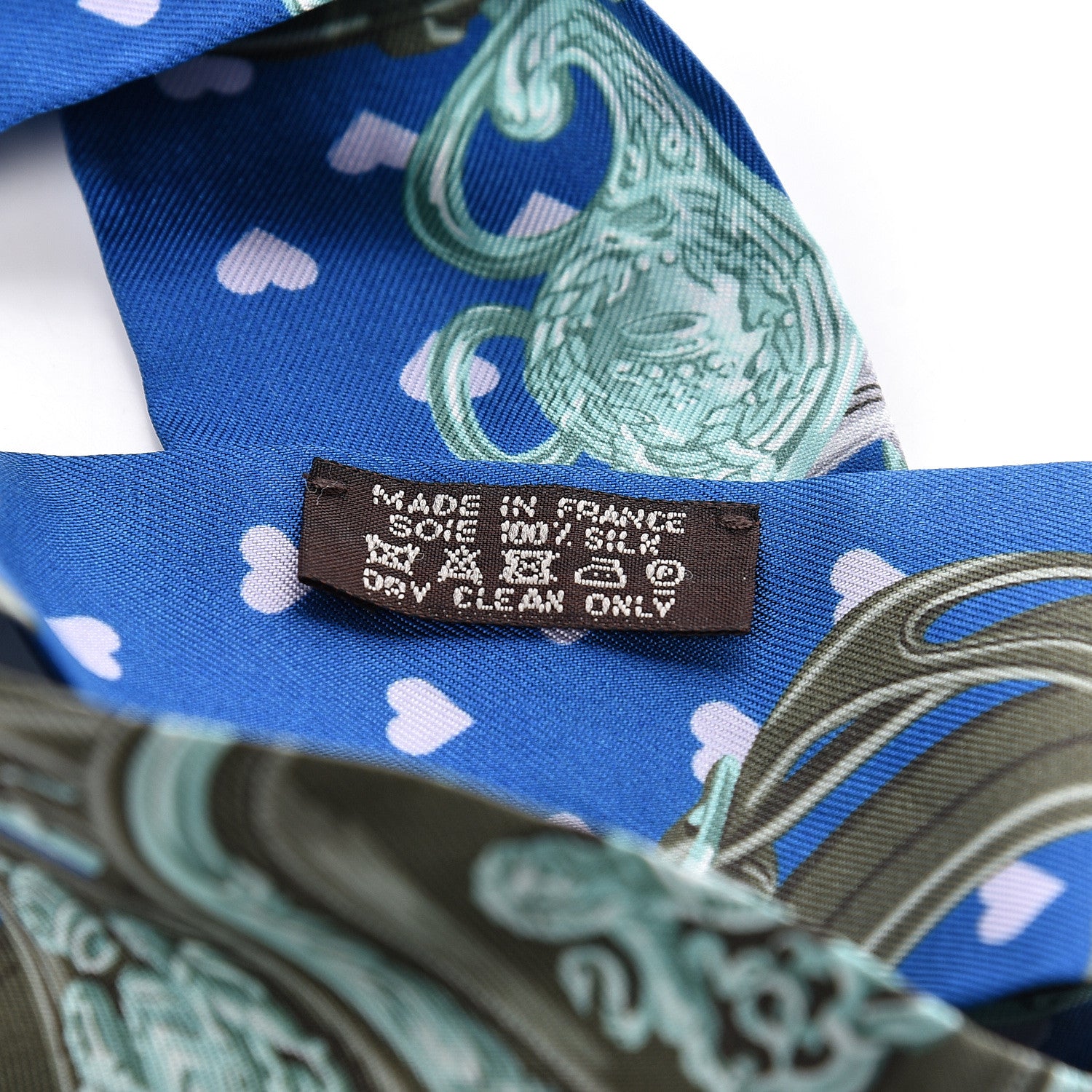 Hermes Silk Brides De Gala Love Twilly Cobalt Kaki Turquoise 3 of 5