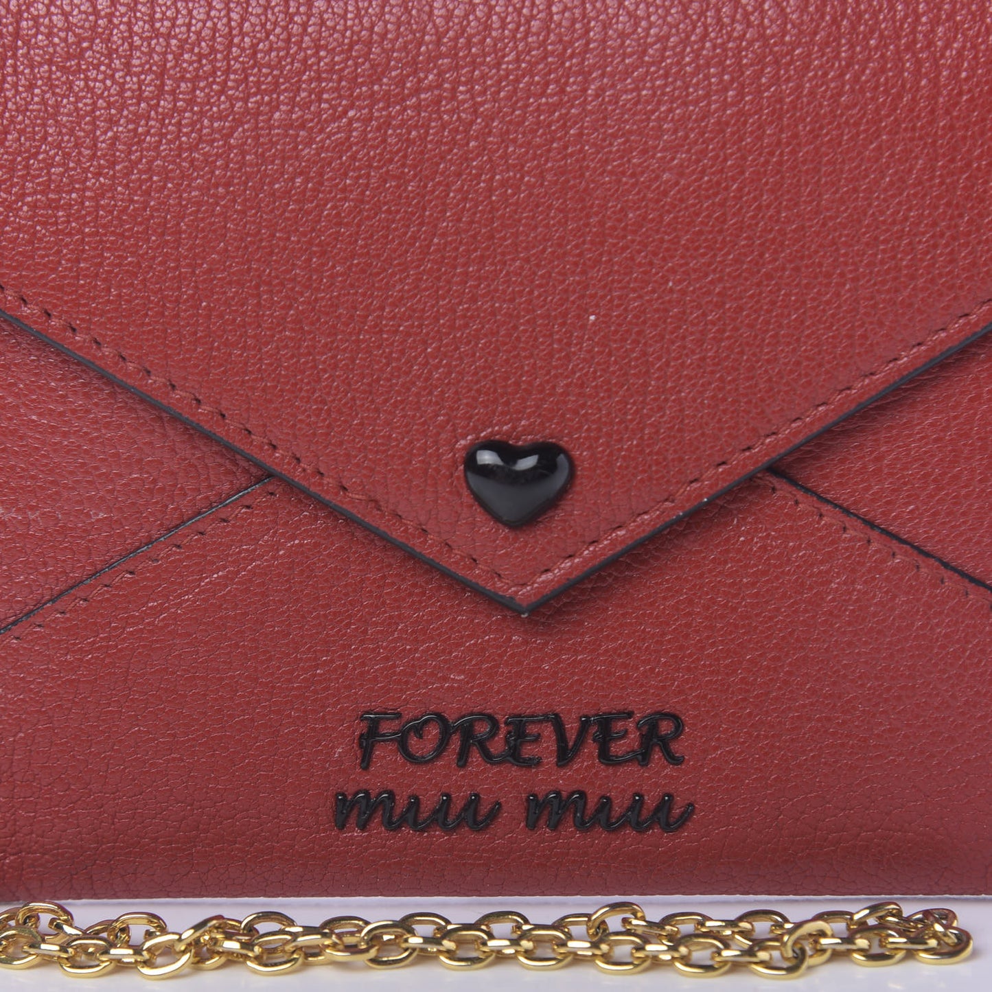 Goatskin Madras Forever Envelope Chain Pouch Rubino