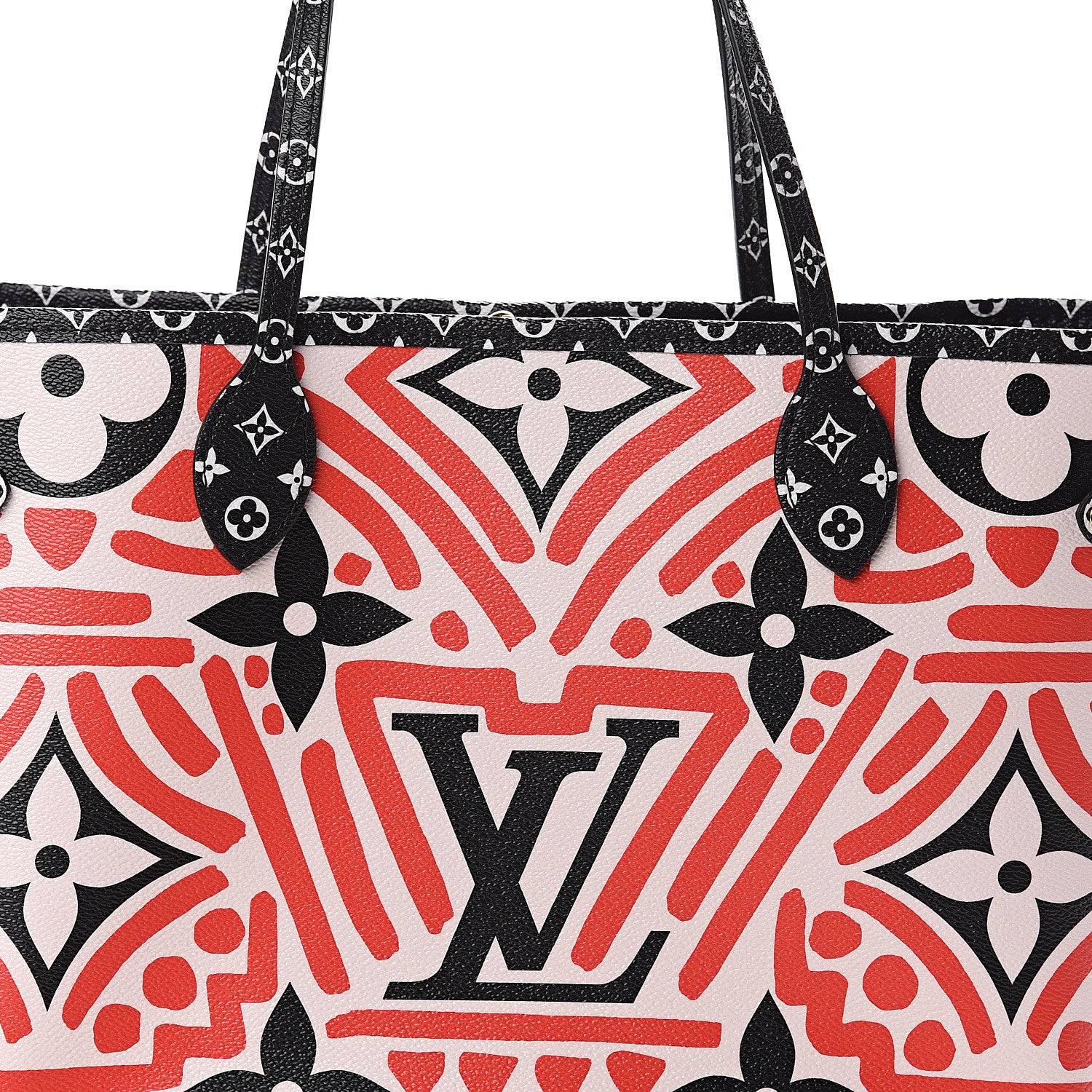 Louis Vuitton Monogram Giant Crafty Neverfull MM Creme Rouge Black 6 of 8