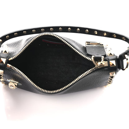 Valentino Garavani Pebbled Calfskin Small Rockstud Flip Lock Shoulder Bag Black 4 of 7