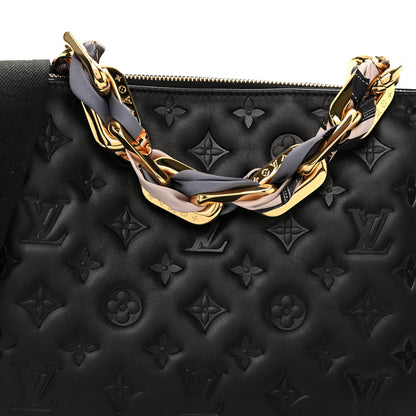 Louis Vuitton Lambskin Embossed Monogram Scarf Coussin PM Black 10 of 13