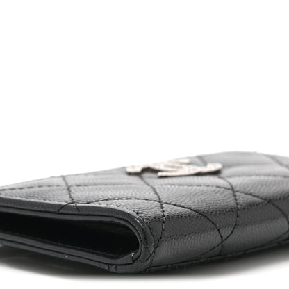 Chanel Caviar Quilted CC Logo Zip Around Card Holder Black 8 of 10