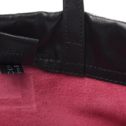 Gucci Grained Calfskin Logo Drawstring Backpack Box Pink Green Black 6 of 12