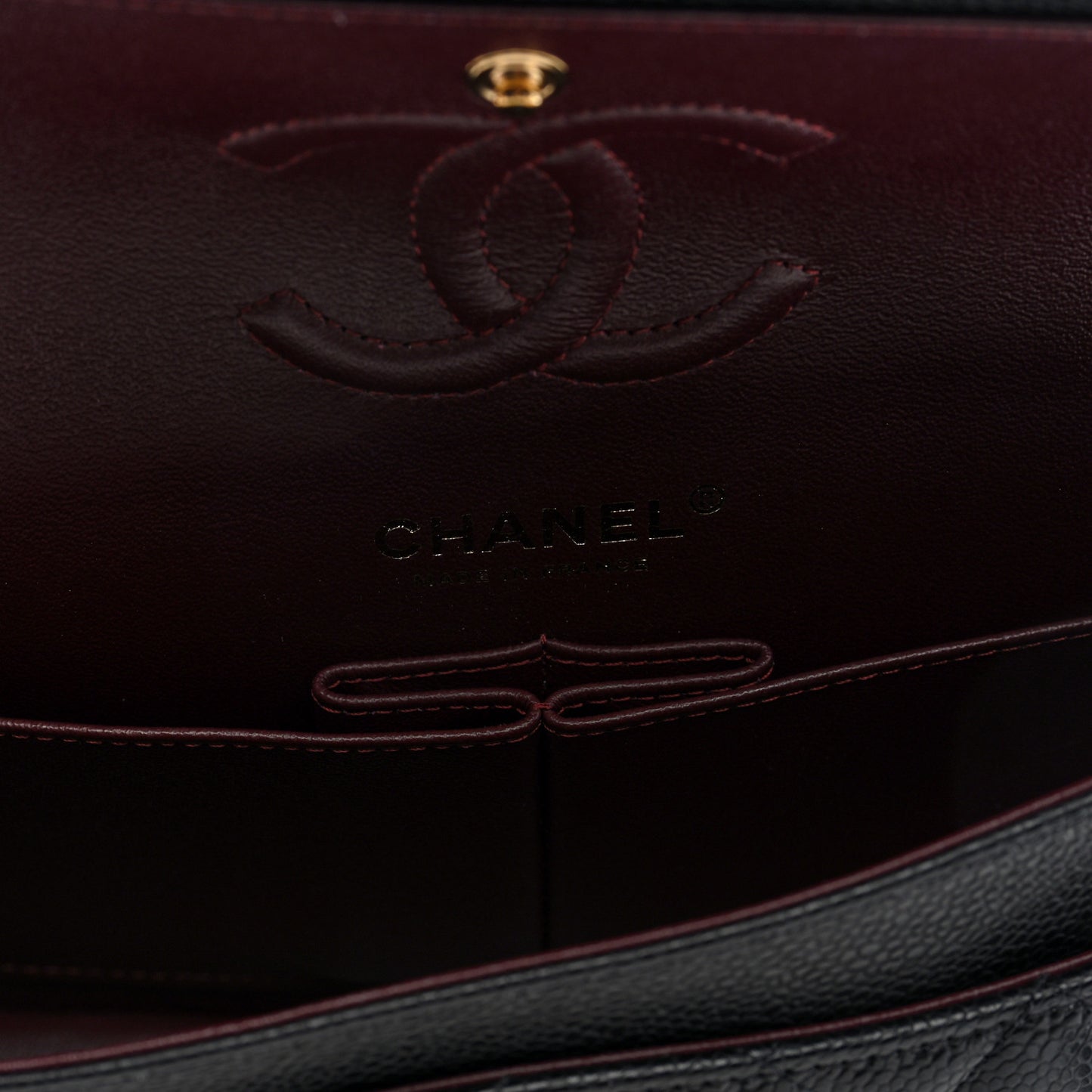 Caviar Quilted Small Double Flap Black