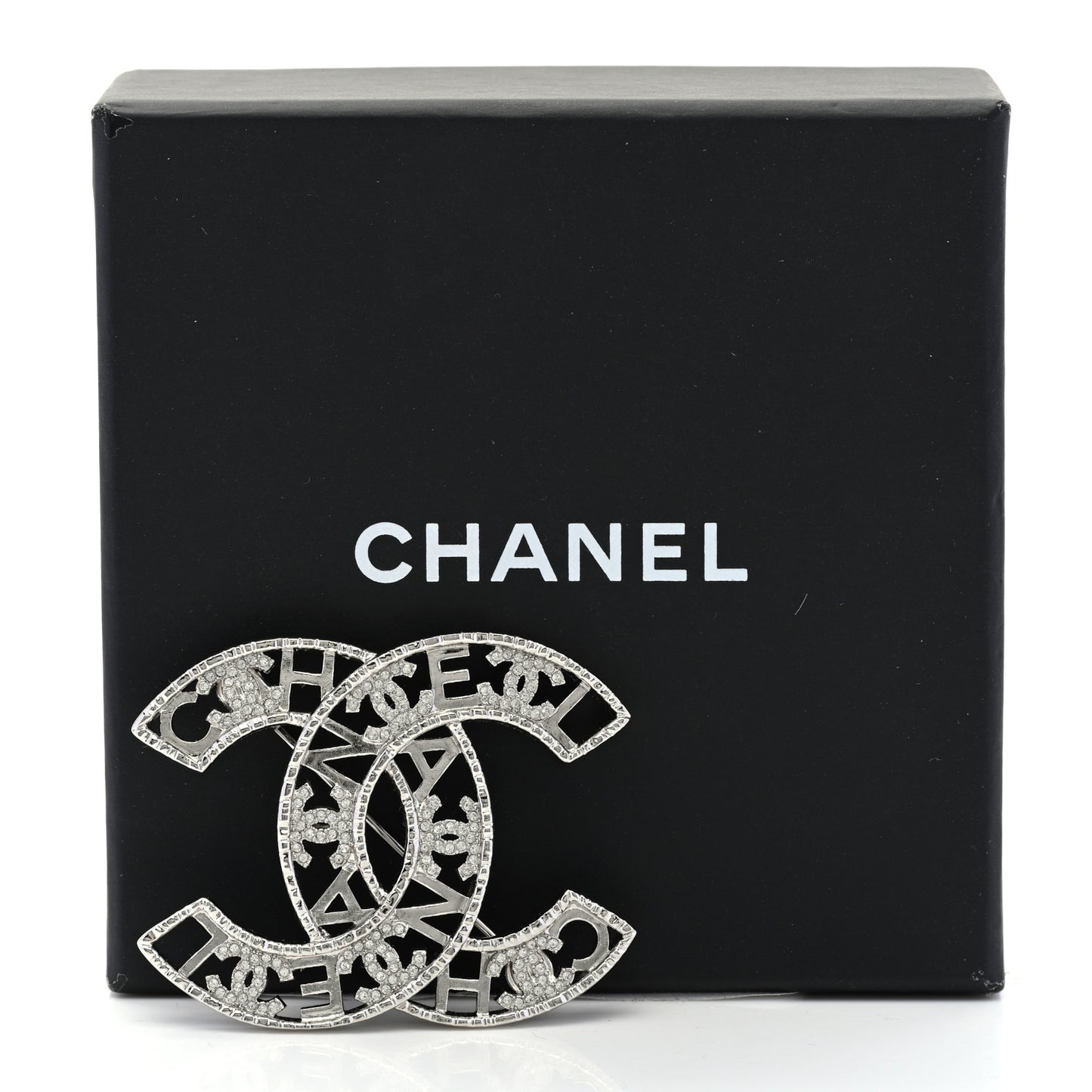 Crystal CC Brooch Silver