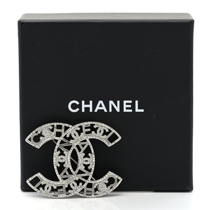 Chanel Crystal CC Brooch Silver 6 of 6
