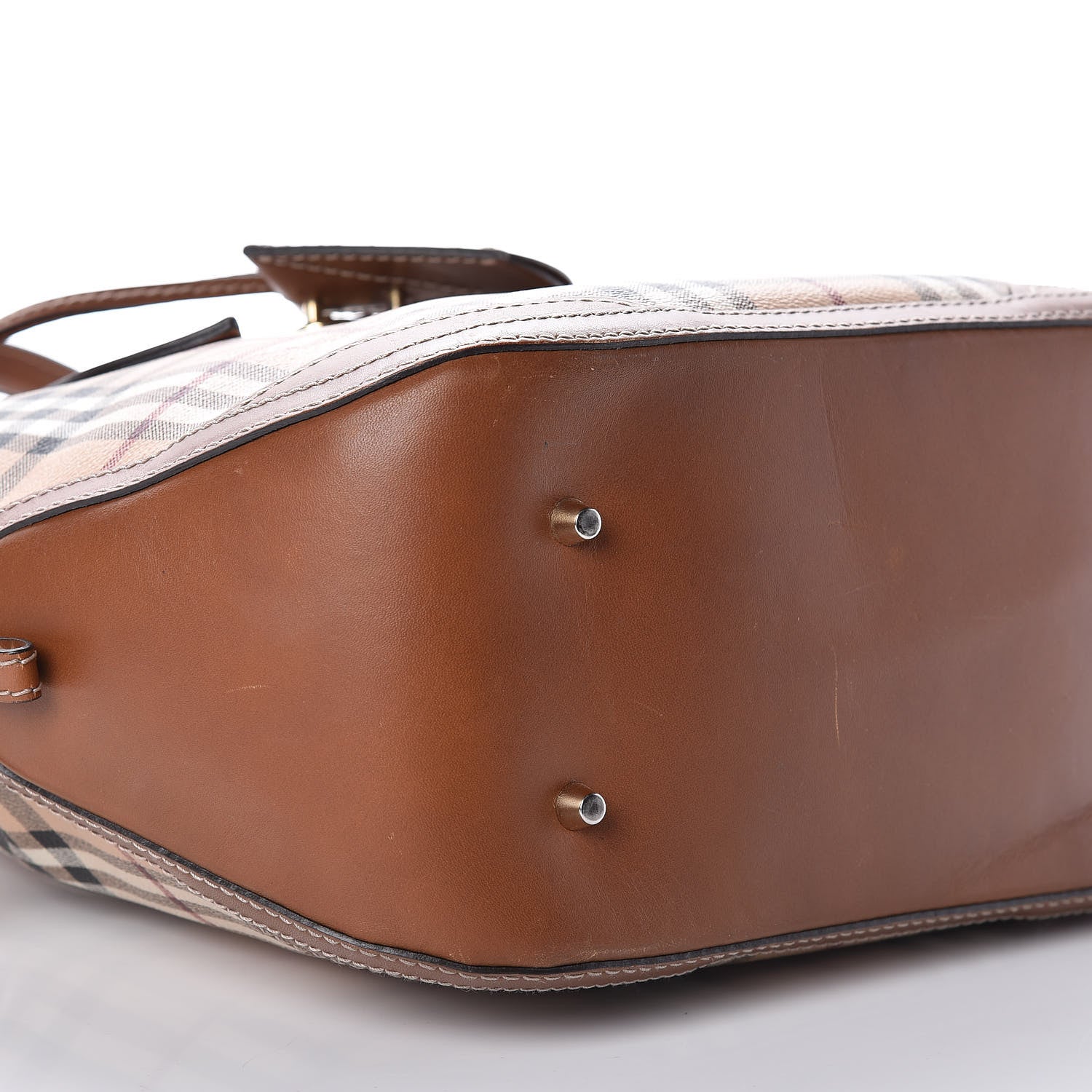 Burberry Haymarket Check Medium Orchard Bowling Bag Brown 8 of 12