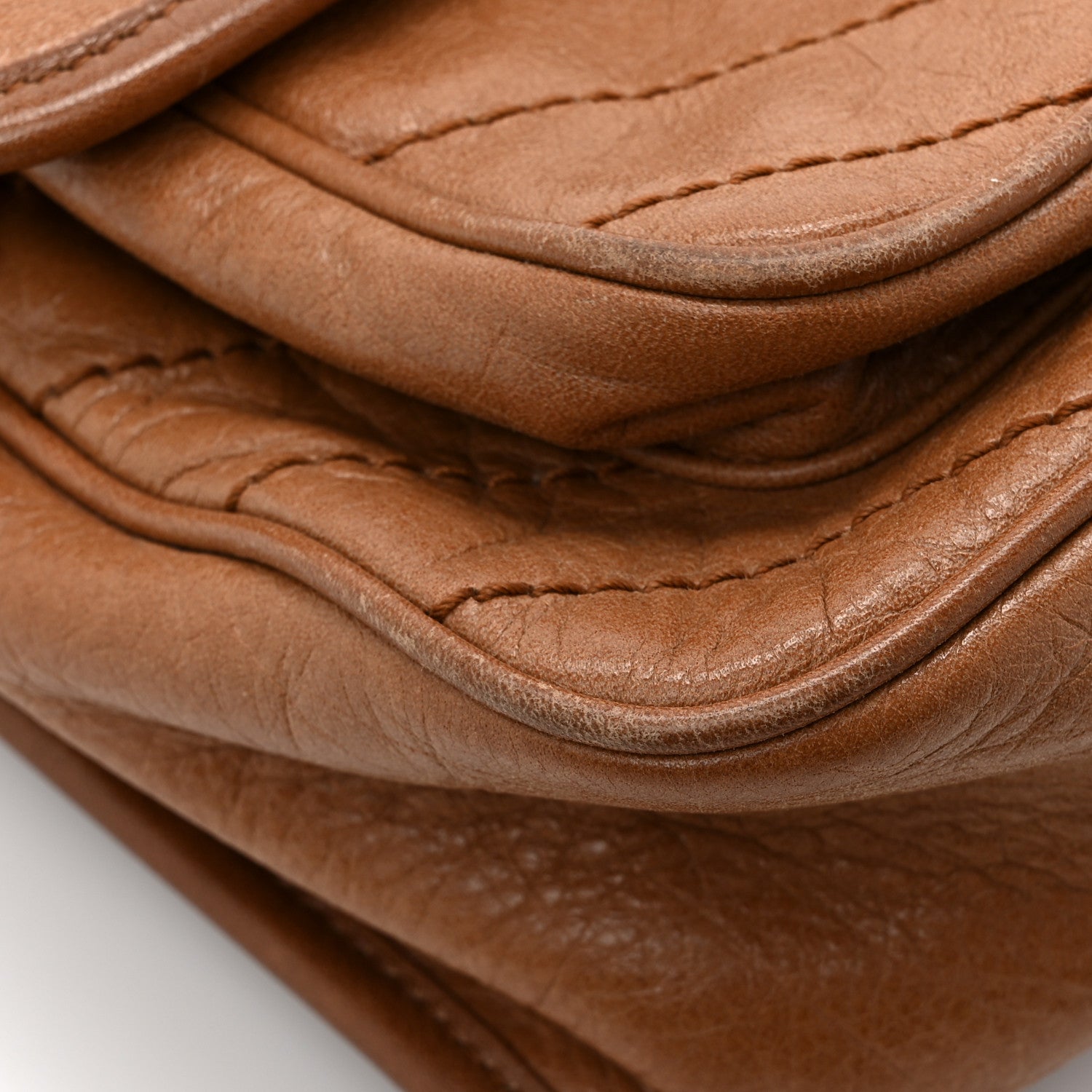 Saint Laurent Crinkled Calfskin Matelasse Monogram Medium Niki Chain Satchel Caramel 14 of 17