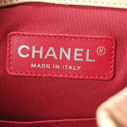 Chanel Aged Calfskin Quilted Small Gabrielle Backpack Beige Black 6 of 12