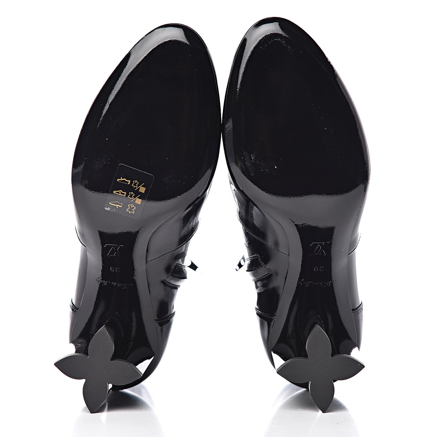 Patent Silhouette Ankle Boots 39 Black