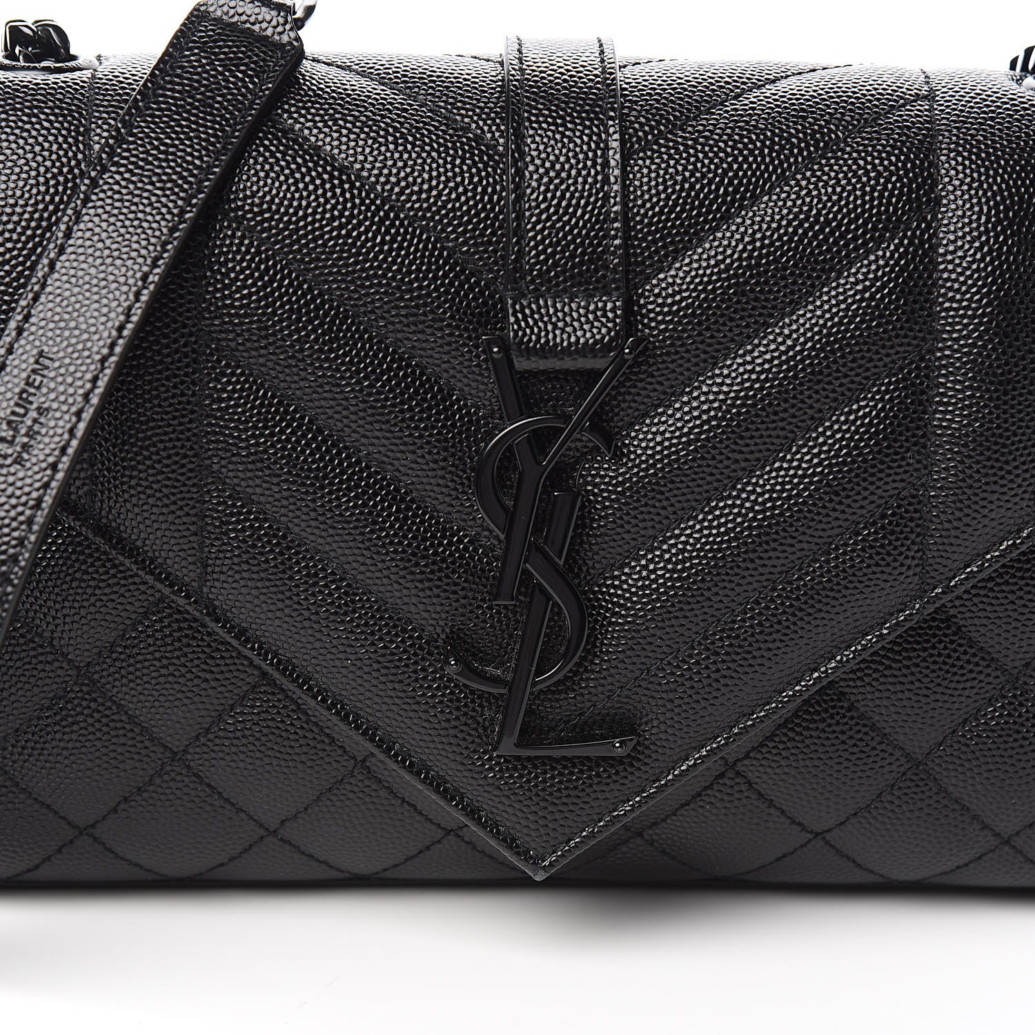 Saint Laurent Grain De Poudre Textured Mixed Matelasse Triquilt Small Monogram Satchel Black 9 of 9