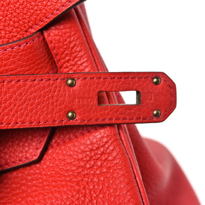 Hermes Togo HAC Birkin 40  Rouge Casaque 6 of 11