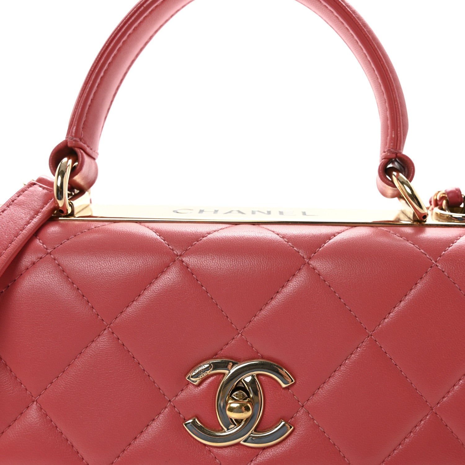 Chanel Lambskin Quilted Small Trendy CC Flap Dual Handle Bag Dark Pink 8 of 10