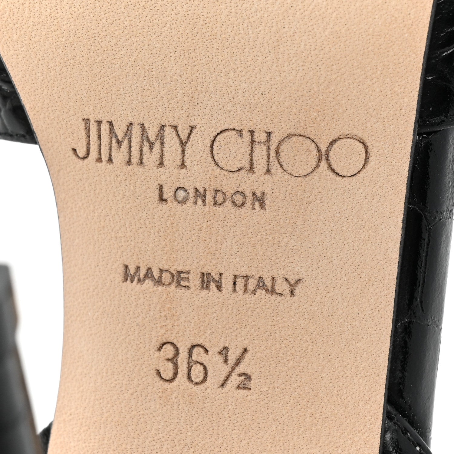 Jimmy Choo Calfskin Crocodile Embossed Thandi 100 Slingback Pumps 36.5 Black 6 of 10