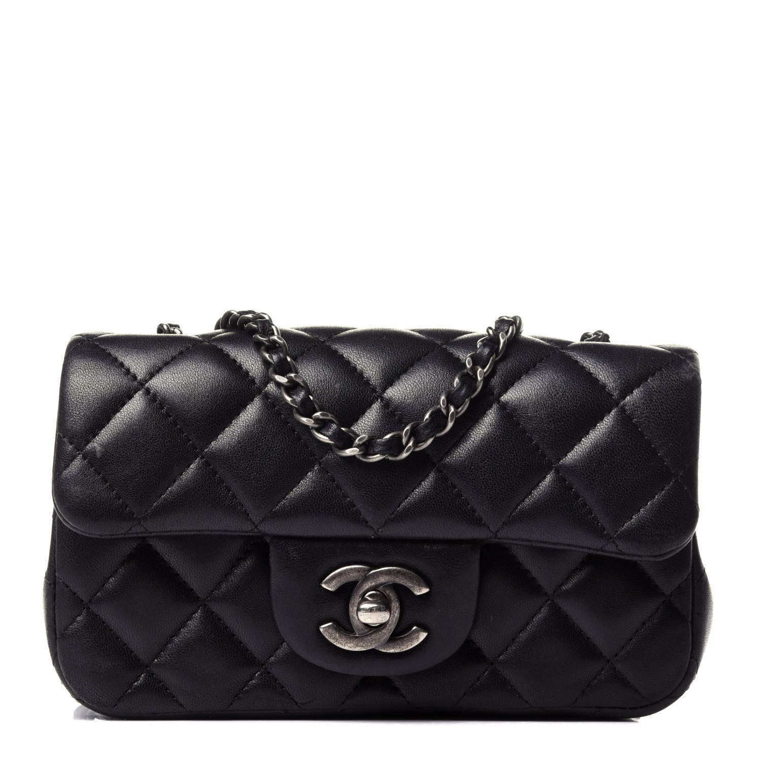 Chanel Lambskin Quilted Extra Mini Rectangular Flap Black 1 of 14
