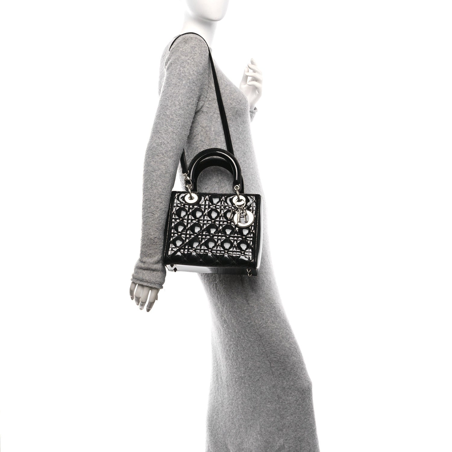 Christian Dior Patent Cannage Medium Lady Dior Black 2 of 10