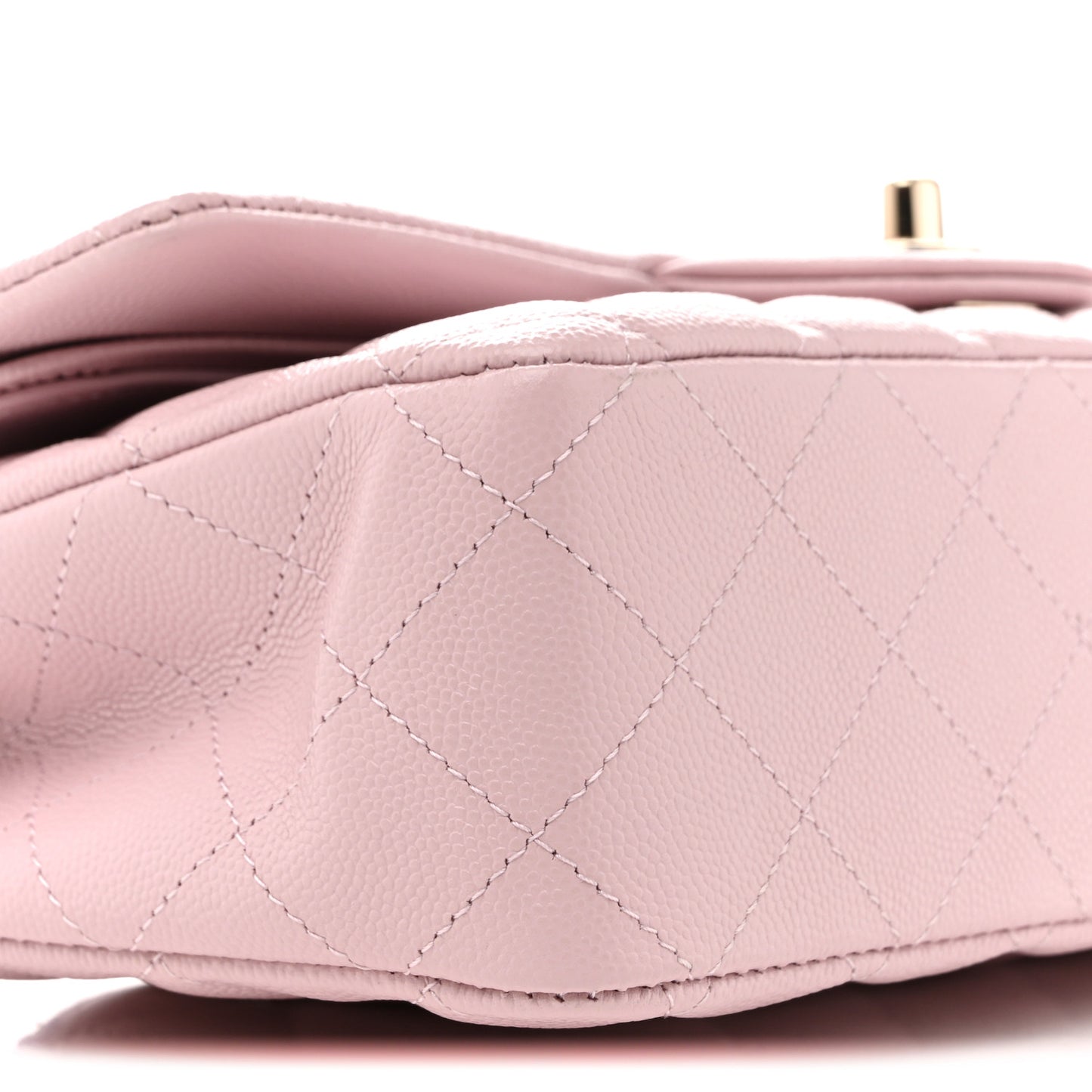 Caviar Quilted Medium Double Flap Light Pink